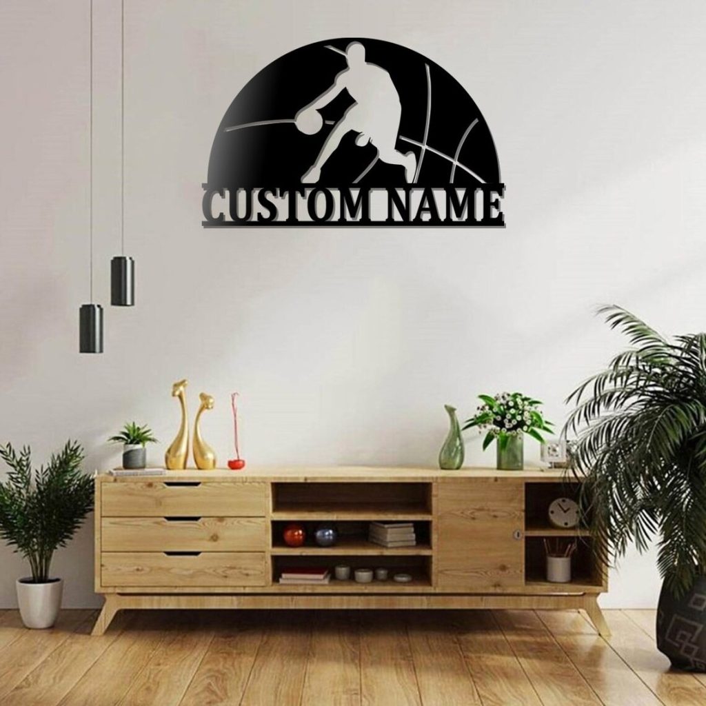 Personalized Basketball Player V3 NBA Basketball Wall Decor Gift for Fan Custom Metal Sign 1