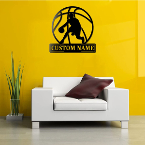 Personalized Basketball Player V4 NBA Basketball Wall Decor Gift for Fan Custom Metal Sign 2