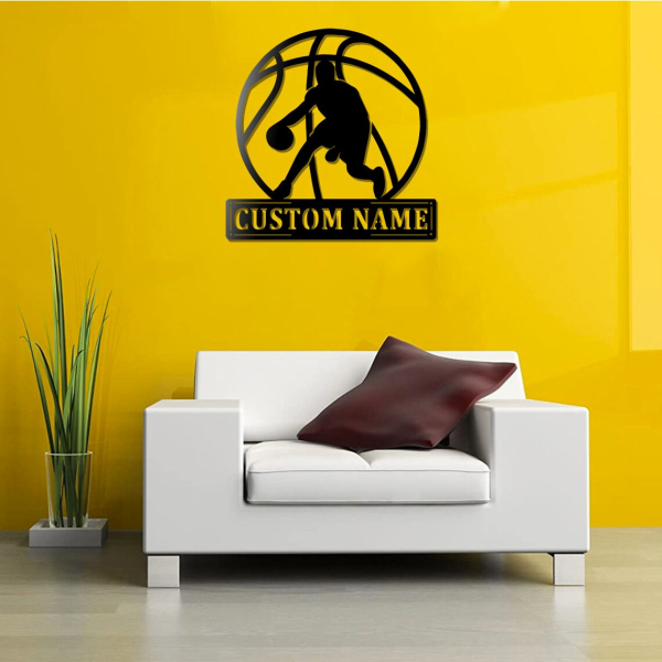 Personalized Basketball Player V4 NBA Basketball Wall Decor Gift for Fan Custom Metal Sign