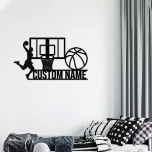 Personalized Basketball Player V5 NBA Basketball Wall Decor Gift for Fan Custom Metal Sign 3