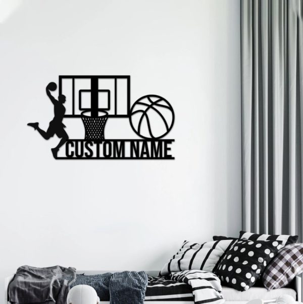 Personalized Basketball Player V5 NBA Basketball Wall Decor Gift for Fan Custom Metal Sign