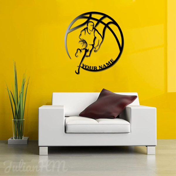 Personalized Basketball Player V6 NBA Basketball Wall Decor Gift for Fan Custom Metal Sign