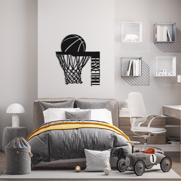 Personalized Basketball Sign NBA Basketball Wall Decor Gift for Fan Custom Metal Sign