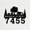Personalized Bear Family Address Sign Bear Lover House Number Plaque Custom Metal Sign 2