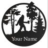 Personalized Bigfoot Drinking Beer Forest Camping Lover Funny Camper Decor Get Lost Custom Metal Sign 1 1