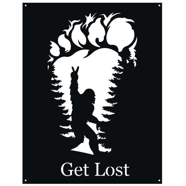 Personalized Bigfoot Say Hi Forest Camping Lover Funny Camper Decor Get Lost  Custom Metal Sign