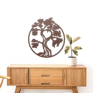 Personalized Bonsai Tree Minimalist Meditation Room Yoga Studio Home Decor Custom Metal Sign 1