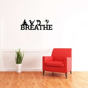 Personalized Breathe Yoga Poses Yoga Studio Home Decor Custom Metal Sign 1