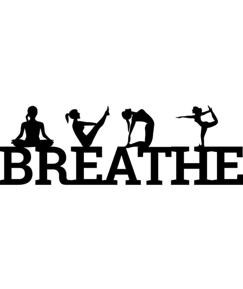Personalized Breathe Yoga Poses Yoga Studio Home Decor Custom Metal ...