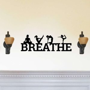 Personalized Breathe Yoga Poses Yoga Studio Home Decor Custom Metal Sign 3