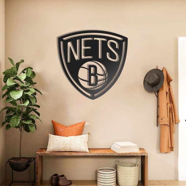 Personalized Brooklyn Nets Sign NBA Basketball Wall Decor Gift for Fan Custom Metal Sign