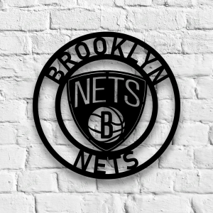 Personalized Brooklyn Nets Sign V2 NBA Basketball Wall Decor Gift for Fan Custom Metal Sign