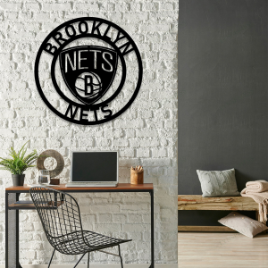 Personalized Brooklyn Nets Sign V2 NBA Basketball Wall Decor Gift for Fan Custom Metal Sign 2 1