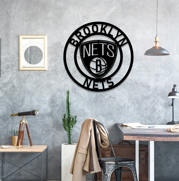 Personalized Brooklyn Nets Sign V2 NBA Basketball Wall Decor Gift for Fan Custom Metal Sign