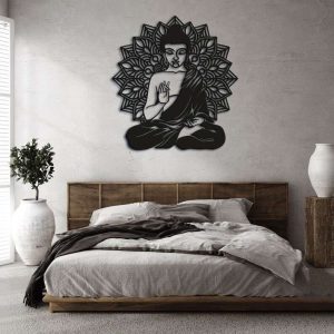 Personalized Buddha Mandala Yoga Studio Home Decor Custom Metal Sign