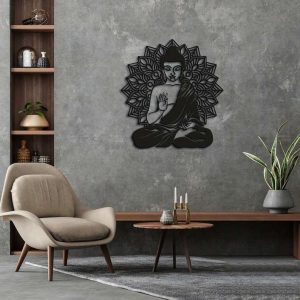 Personalized Buddha Mandala Yoga Studio Home Decor Custom Metal Sign 3