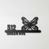 Personalized Butterfly Address Sign Butterfly Lovers House Number Plaque Custom Metal Sign 1