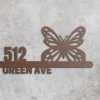 Personalized Butterfly Address Sign Butterfly Lovers House Number Plaque Custom Metal Sign 2