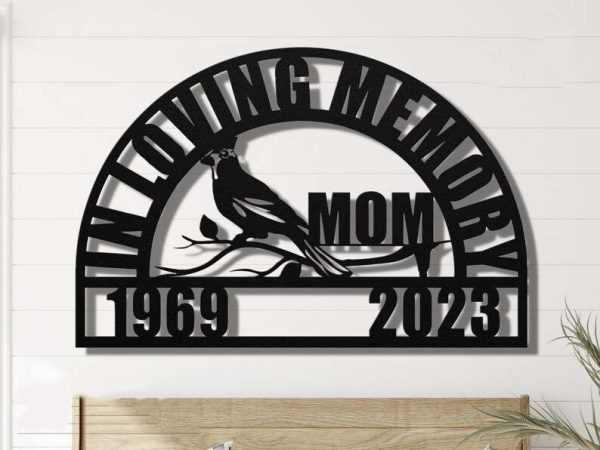 Personalized Cardinal In Loving Memory Memorial Sign Yard Stakes Mom Dad Grave Marker Cemetery Decor Custom Metal Sign