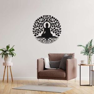 Personalized Chakra Buddha Yoga Studio Home Decor Custom Metal Sign 1