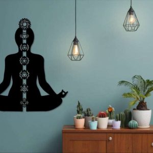 Personalized Chakra Meditation Sign Yoga Studio Home Decor Custom Metal Sign