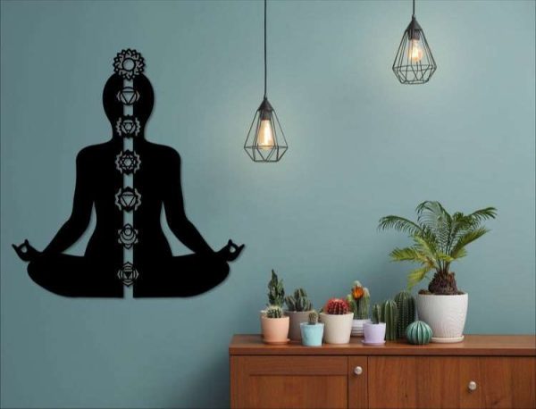 Personalized Chakra Meditation Sign Yoga Studio Home Decor Custom Metal Sign