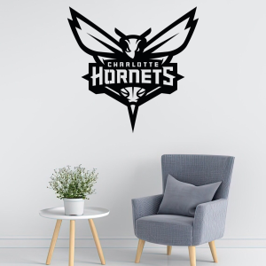 Personalized Charlotte Hornets Logo Sign NBA Basketball Wall Decor Gift for Fan Custom Metal Sign