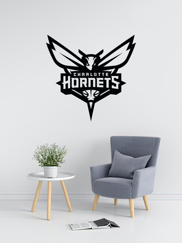 Personalized Charlotte Hornets Logo Sign NBA Basketball Wall Decor Gift for Fan Custom Metal Sign