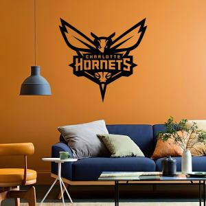 Personalized Charlotte Hornets Logo Sign NBA Basketball Wall Decor Gift for Fan Custom Metal Sign 3