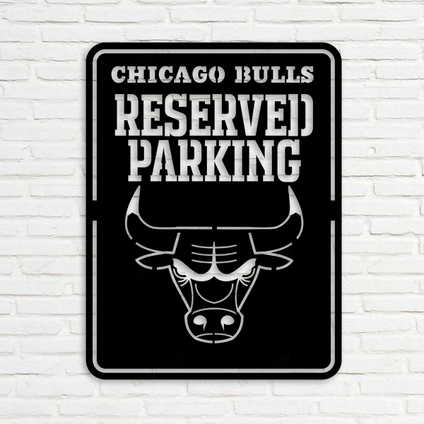 Personalized Chicago Bulls Reserved Parking Sign NBA Basketball Wall Decor Gift for Fan Custom Metal Sign
