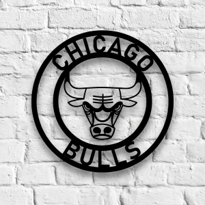 Personalized Chicago Bulls Sign V2 NBA Basketball Wall Decor Gift for Fan Custom Metal Sign 1