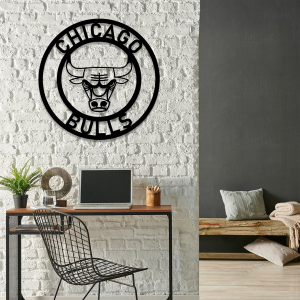 Personalized Chicago Bulls Sign V2 NBA Basketball Wall Decor Gift for Fan Custom Metal Sign 2