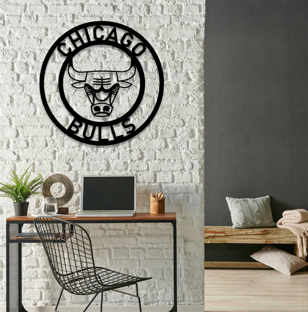 Personalized Chicago Bulls Sign V2 NBA Basketball Wall Decor Gift for Fan Custom Metal Sign