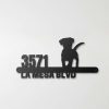 Personalized Cute Dog Address Sign Cute Puppy House Number Plaque Custom Metal Sign 1