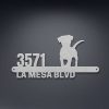 Personalized Cute Dog Address Sign Cute Puppy House Number Plaque Custom Metal Sign 2