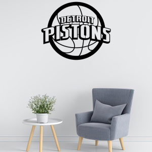 Personalized Detroit Pistons Logo Sign NBA Basketball Wall Decor Gift for Fan Custom Metal Sign 1