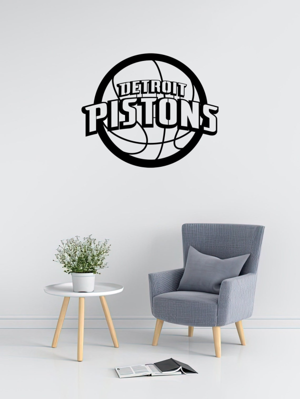 Personalized Detroit Pistons Logo Sign NBA Basketball Wall Decor Gift for Fan Custom Metal Sign