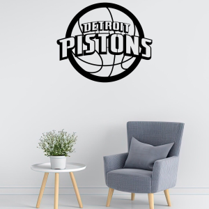 Personalized Detroit Pistons Sign NBA Basketball Wall Decor Gift for Fan Custom Metal Sign 1
