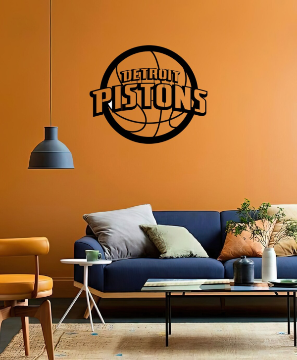 Personalized Detroit Pistons Sign NBA Basketball Wall Decor Gift for Fan Custom Metal Sign