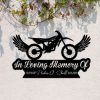 Personalized Dirt Bike with Wings Memorial Sign In Loving Memory of Dad Son Fallen Biker Memorial Gift Custom Metal Sign 2