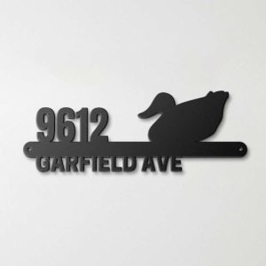 Personalized Duck Address Sign House Number Plaque Custom Metal Sign