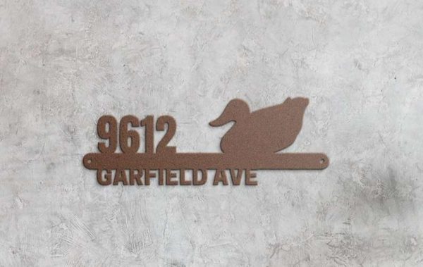 Personalized Duck Address Sign House Number Plaque Custom Metal Sign