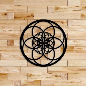 Personalized Fibonacci Seed of Life Yoga Studio Home Decor Sacred Geometry Modern Mandala Custom Metal Sign 1 1