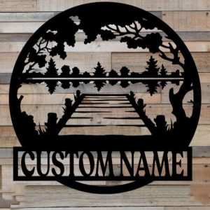 Personalized Forest Lake Sign Lake House Beach House Home Decor Custom Metal Sign 2