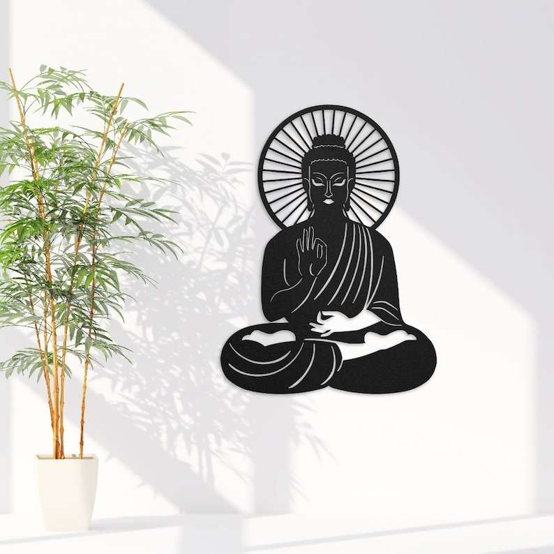 Portacandela A Forma Di Mano Di Buddha Con Statuetta Dorata, Porta Candele Decorazione Votiva