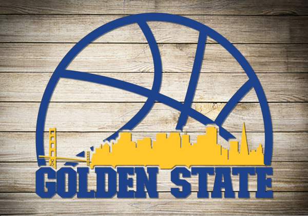 Personalized Golden State San Francisco Basketball City Skyline Sign NBA Basketball Wall Decor Gift for Fan Custom Metal Sign