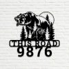 Personalized Grizzly Bear Address Sign House Bear Number Plaque Custom Metal Sign 2