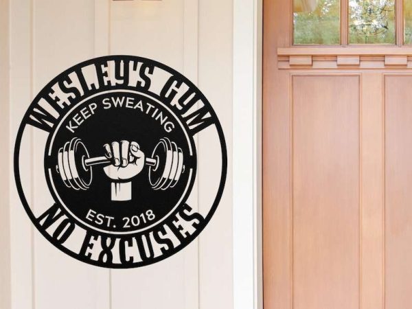 Personalized Gym Workout Room Heavy Weight Lifting Home Gym Decor Custom Metal Sign