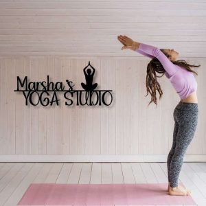 Personalized Gym Yoga Studio Logo Sign V2 Home Decor Custom Metal Sign 2