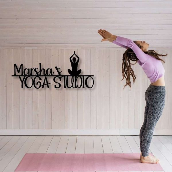 Personalized Gym Yoga Studio Logo Sign V2 Home Decor Custom Metal Sign